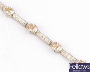 (35776) A silver and diamond bracelet