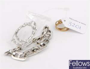 (409017137)  link bracelet,  creole earrings, 9ct ring