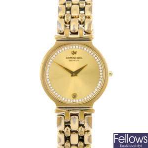 (711068234) A gold plated lady's bracelet watch.