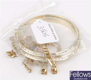 (711068243)  hoop earrings, 9ct figaro necklace