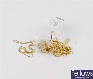 (108096123) two assorted chains, 18ct fancy earrings