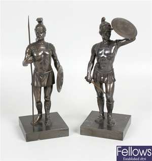 A pair of early 20th century Spelter figures