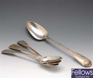 William IV silver basting & tablespoons.