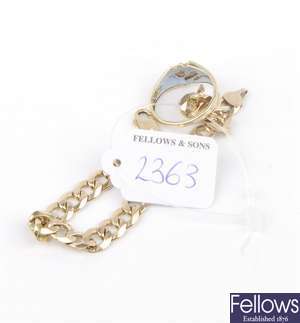 (405048639)  curb bracelet, 9ct diamond set ring