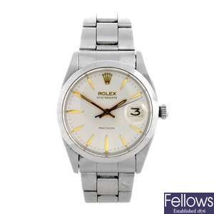 (307081275) A stainless steel manual wind gentleman's Rolex bracelet watch.