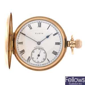 (0152620) 9ct patterned large pocket watch