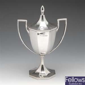 Early twentieth century small silver trophy cup.