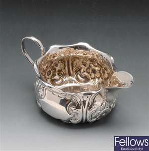 Victorian small silver cream jug by George Unite.