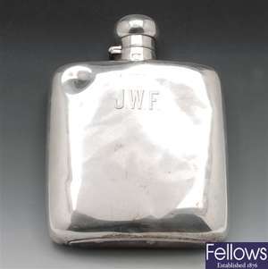 Early twentieth century silver hip flask.