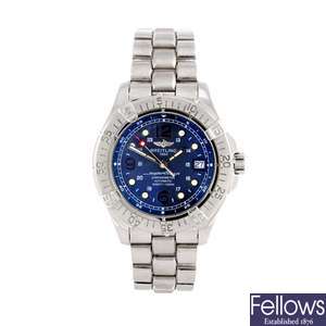 A stainless steel automatic gents Breitling SuperOcean bracelet watch