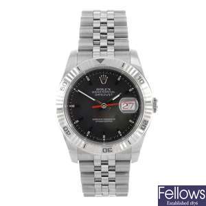 A stainless steel automatic gents Rolex Datejust Turn-o-Graph bracelet watch