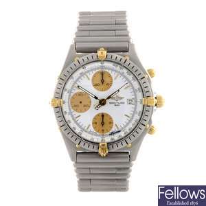 A stainless steel automatic gentleman's Breitling bracelet watch.