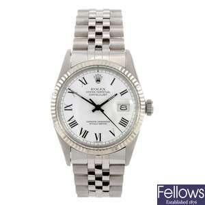 A stainless steel automatic gentleman's Rolex DateJust bracelet watch