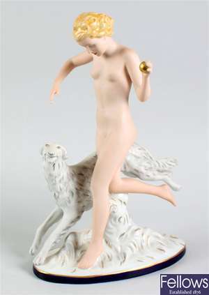 A large Royal Dux porcelain figure group