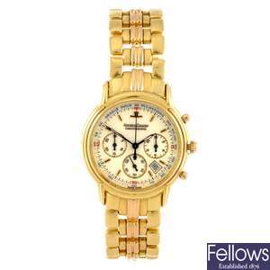 An 18k gold quartz chronograph gentleman's Jaeger-LeCoultre bracelet watch