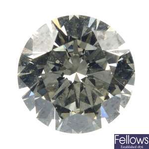 A loose brilliant-cut diamond of 1.11cts.