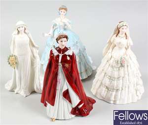 A selection of Royal Worcester, Royal Doulton and Coalport figurines
