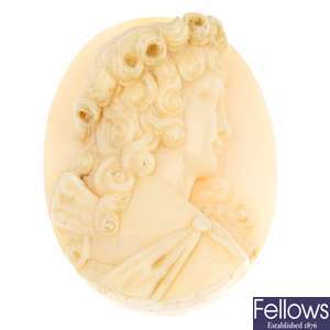 A late 19th century ivory cameo.