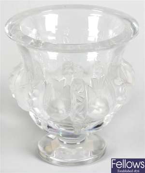 A modern Lalique crystal vase