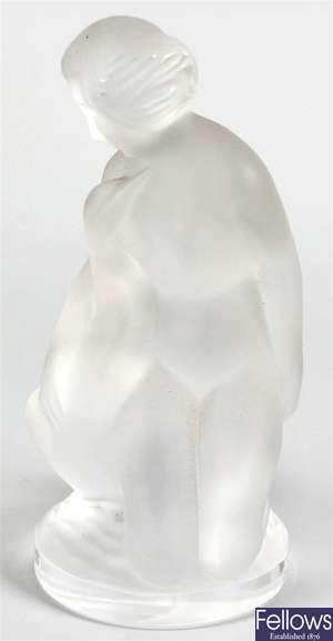 A modern Lalique crystal figure of Leda