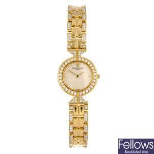 An 18ct gold quartz lady's Vacheron Constantin bracelet watch.