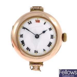 A 9ct gold manual wind Rolex watch head.