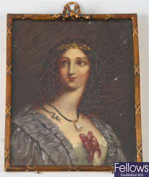 A 19thc century painted portrait miniature