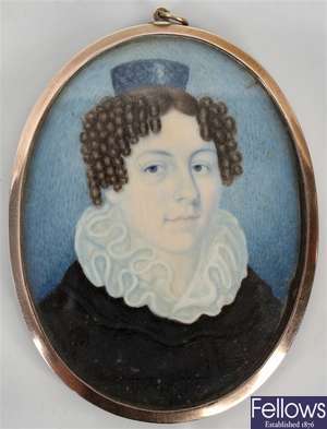 An early 19th century oval painted memorial miniature