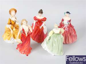 Five Royal Doulton bone china figurines