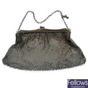 A mid 20th century silver chain mail bag.