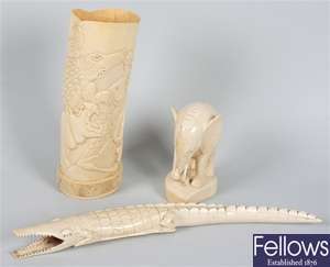 Three items of early 20th Century African ivory