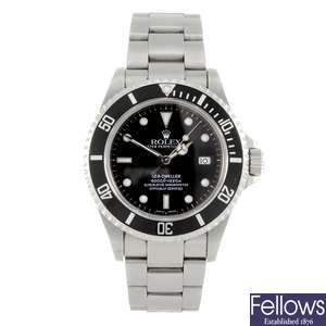 A stainless steel automatic gentleman's Rolex Sea-Dweller bracelet watch.