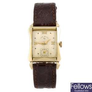 A 14k gold filled manual wind gentleman's Lord Elgin wrist watch.