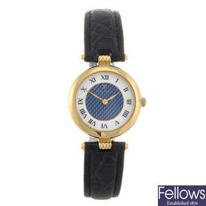 A gold plated quartz lady's Pierre Cardin wrist watch.