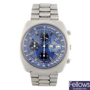 A stainless steel electronic chronograph gentleman's Omega Speedsonic bracelet watch.