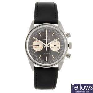 A stainless steel manual wind gentleman's Omega De Ville chronograph wrist watch.