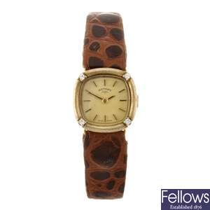 A 9k gold manual wind lady's Rotary wrist watch together with two other lady's watches.