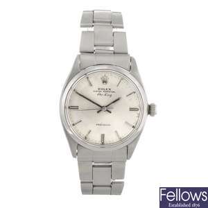 A stainless steel automatic gentleman's Rolex Air-King bracelet watch.