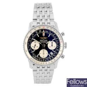 (83979) A stainless steel automatic chronograph gentleman's Breitling Navitimer bracelet watch.
