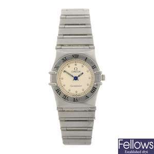 A stainless steel quartz lady's Omega Constellation bracelet watch.