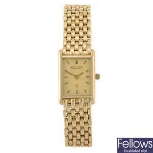 (809029675) A 9k gold quartz lady's Churchill bracelet watch.