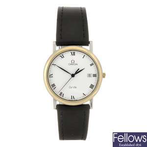 (40395) A bi-colour quartz gentleman's Omega De Ville wrist watch.