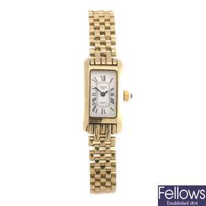 A 9ct gold quartz lady's Tresor bracelet watch.
