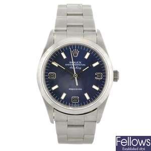 (72669) A stainless steel automatic gentleman's Rolex Air-King bracelet watch.