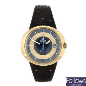 (907004484) A gold plated automatic gentleman's Omega Dynamic wrist watch.