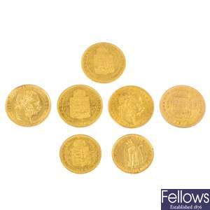 Quantity of gold coins.