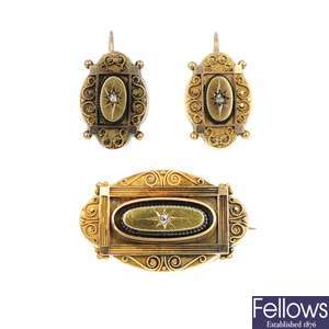 A set of late 19th century diamond jewellery.