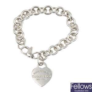 TIFFANY & CO - a silver belcher-link bracelet.