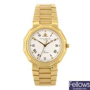 (043828) An 18ct gold quartz gentleman's Baume & Mercier Riviera bracelet watch.