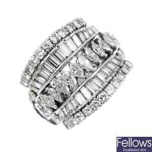 A diamond two-part dress ring.